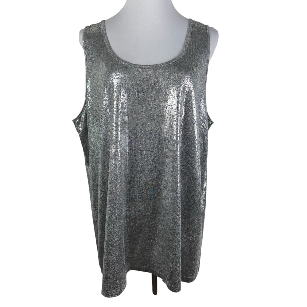 Roaman's Shimmering Silver Tank Top Women's 2X (22-24)‎